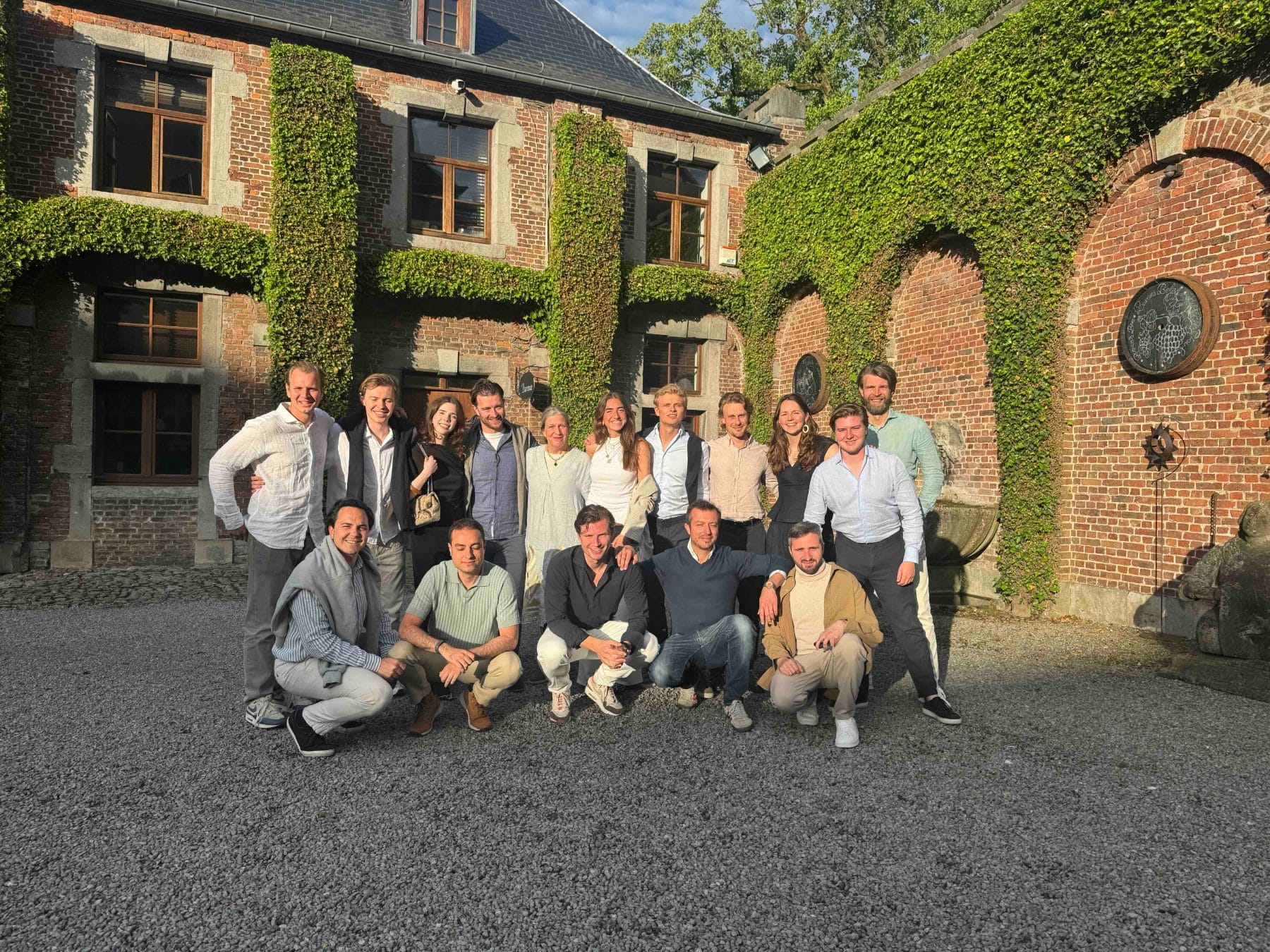 The full team at the castle