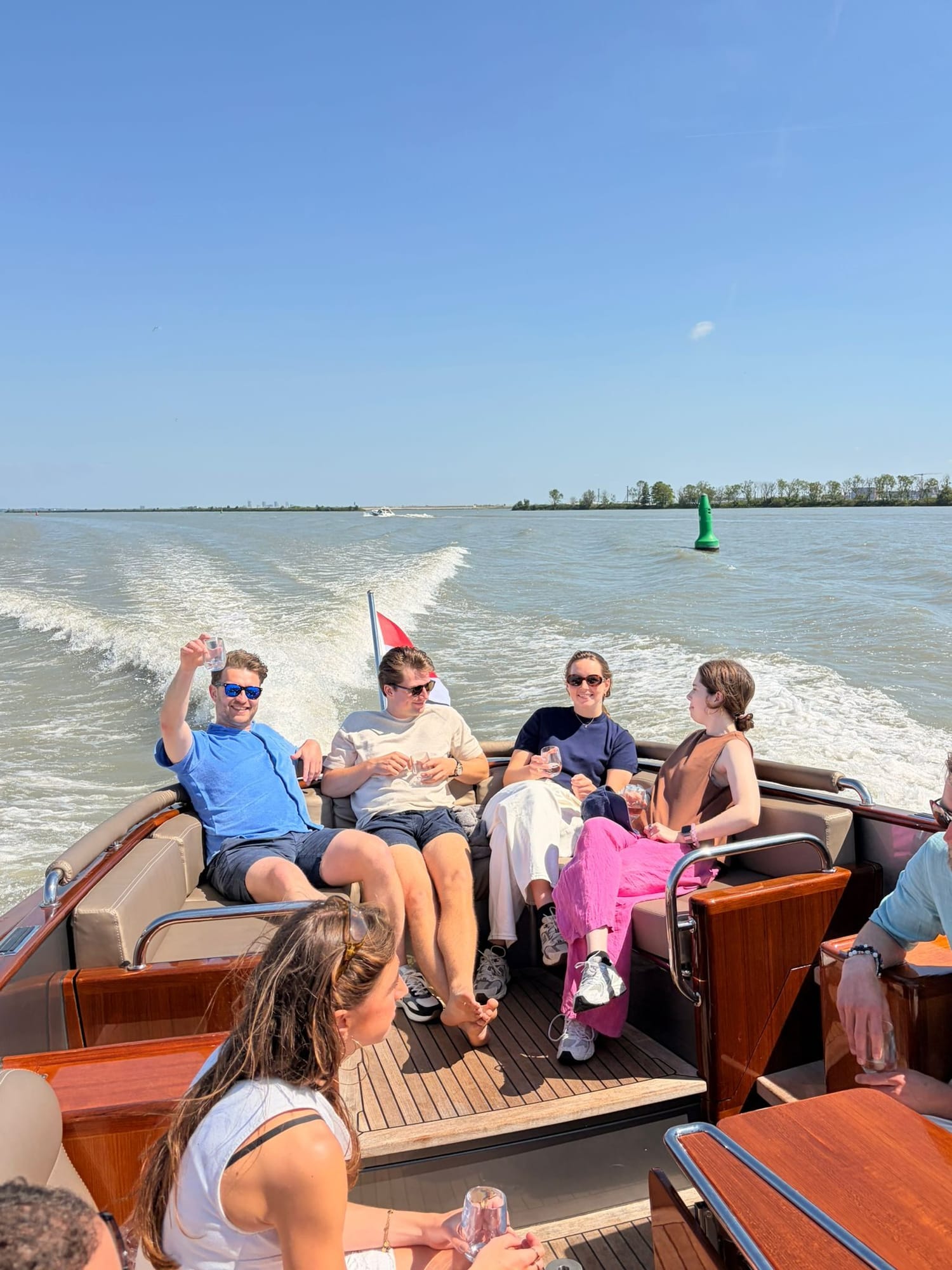 Team relaxing on the boat
